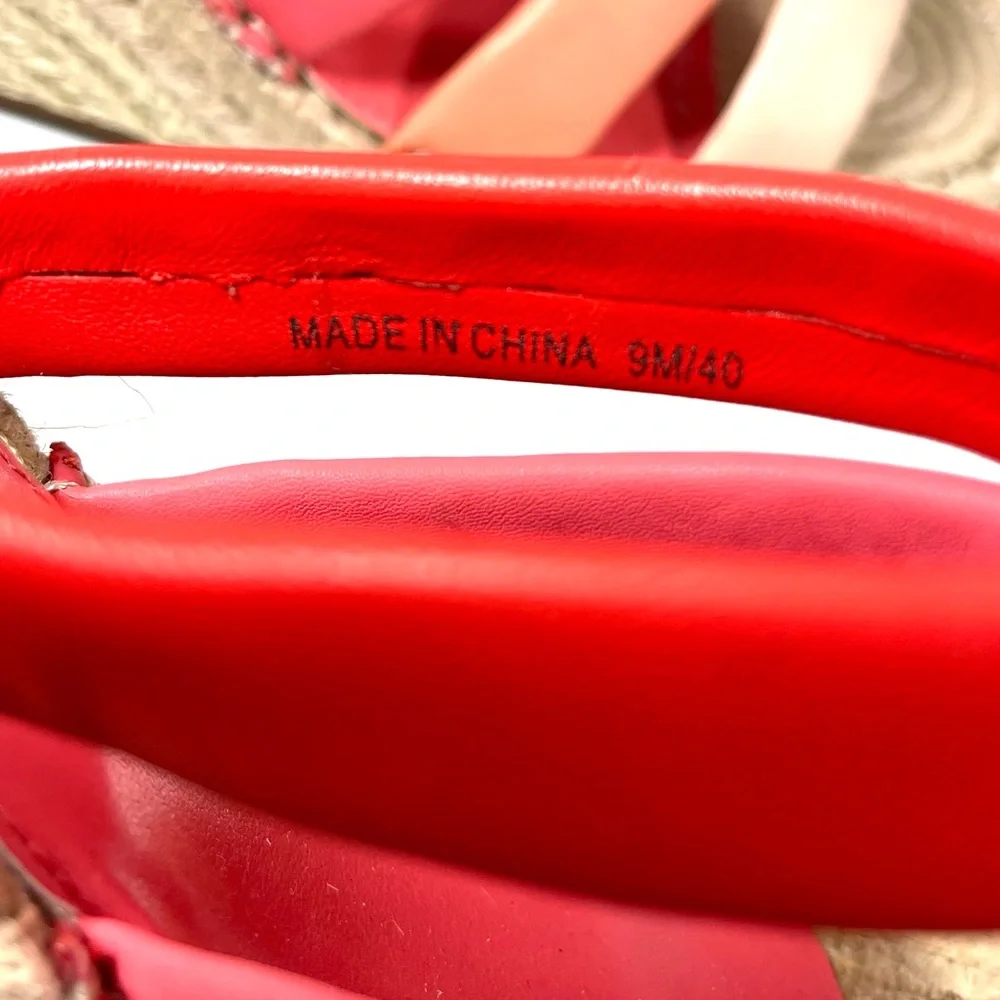 Vince‎ Camuto Molisana Espadrilles Wedge Sandals Womens Size 9M Orange/Pink.
